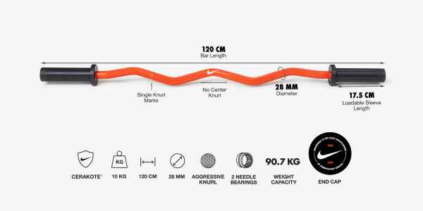 Nike Shield Curl Bar - 10KG